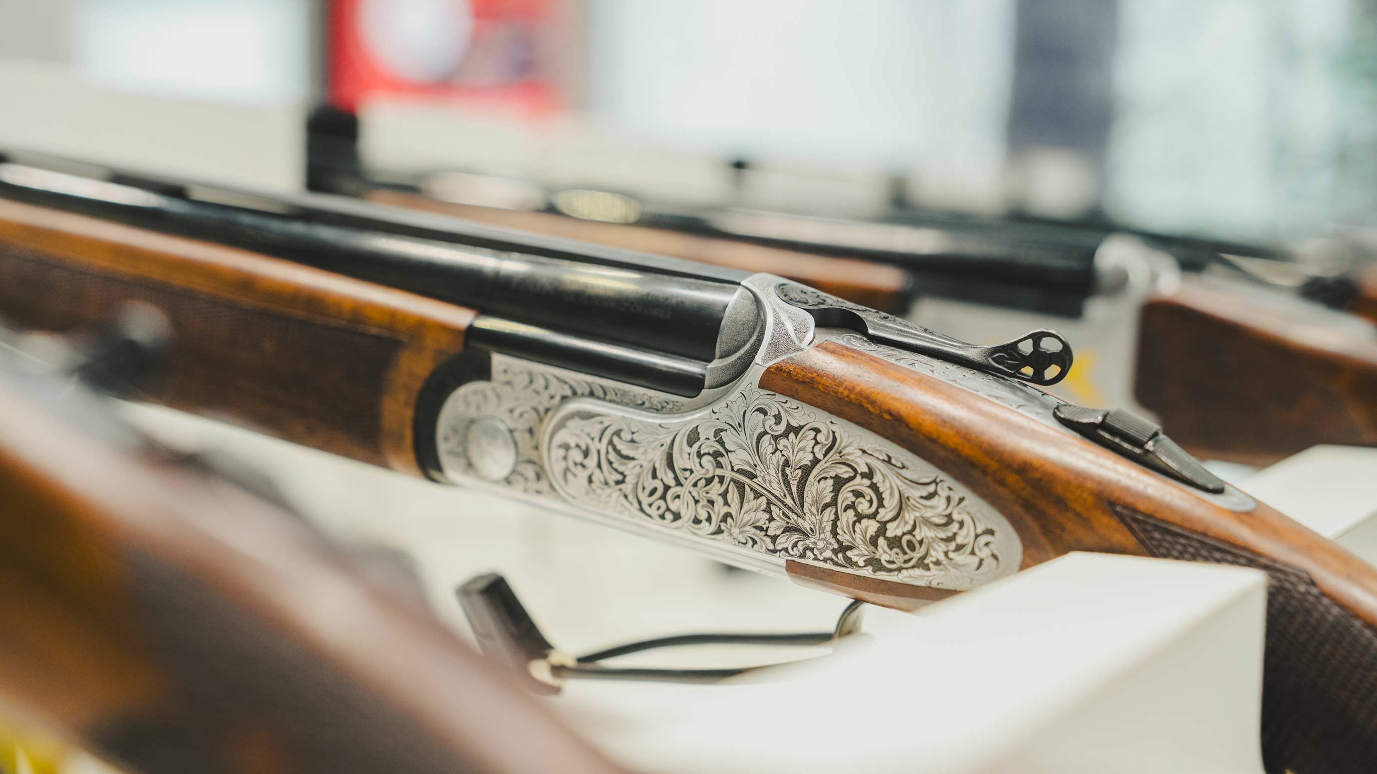 Close-up of a long gun